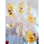 5 PCS 12 Zoll transparente Gold Pailletten Konfetti Luftballons, Weihnachtsfeier Hochzeitsdekoration Konfetti Luftballons, zufällige Lieferung – Bild 5