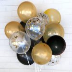 5 PCS 12 Zoll transparente Gold Pailletten Konfetti Luftballons, Weihnachtsfeier Hochzeitsdekoration Konfetti Luftballons, zufällige Lieferung – Bild 7