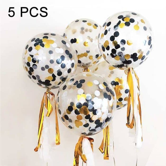 5 PCS 12 Zoll bunte Konfetti Luftballons Hochzeitsdekoration Szene Ornament Luftballons – Bild 1