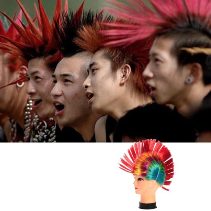 Lustige Weihnachten Halloween Perücke Maskerade Kopfschmuck Mohawk Haarkamm, zufällige Farblieferung – Bild 7
