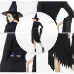 Schwarzer unregelmäßiger langer Rock Ausgang Halloween Kostüm Cosplay Show Hexenkleid, XL, Brust: 98 cm, Taille: 80 cm, Rocklänge: 110 cm – Bild 7