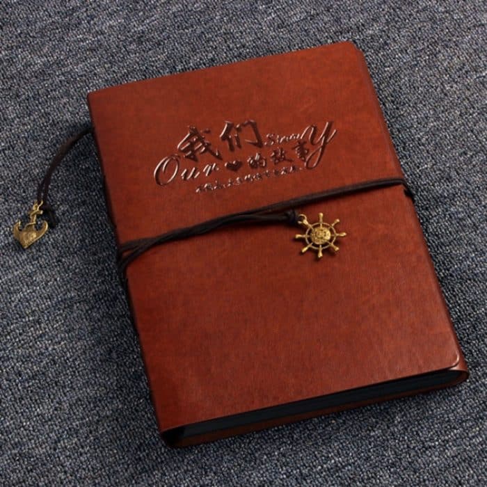 DIY Kreativität Loseblatt Typ Retro Imitation Leder Zurrgurte Kinder Wachstum Memorial Fotoalbum – Bild 2