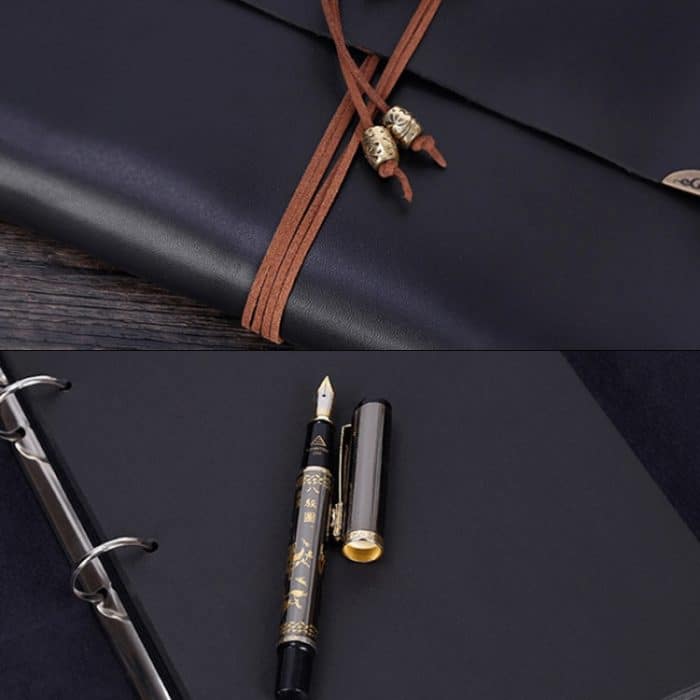 DIY Kreativität Loseblatt Imitation Leder Retro Liebe Herzschloss Muster Gedenkfotoalbum, Größe: M. – Bild 4