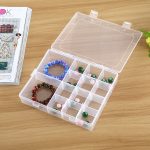 Aufbewahrungsbox für Kunststoff-Organizer-Behälter 14 Steckplätze Verstellbarer Teiler Abnehmbares Gitterfach für Schmuckohrringe Angelhaken Kleines Zubehör – Bild 3