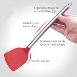 kn605 Edelstahlgriff Silikonscheibe Hochtemperaturbeständige Kochscheibe, Black, Grey, Red – Bild 4