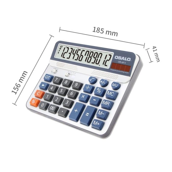 OSALO OS-6815 12-stelliger Desktop-Rechner Solar Energy Dual Power Calculator – Bild 4
