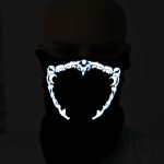 FG-FULL-01 Halloween-Maske, Sprachsteuerung, LED, Kaltlicht, Terror, Cosplay-Maske, FG-FULL-01