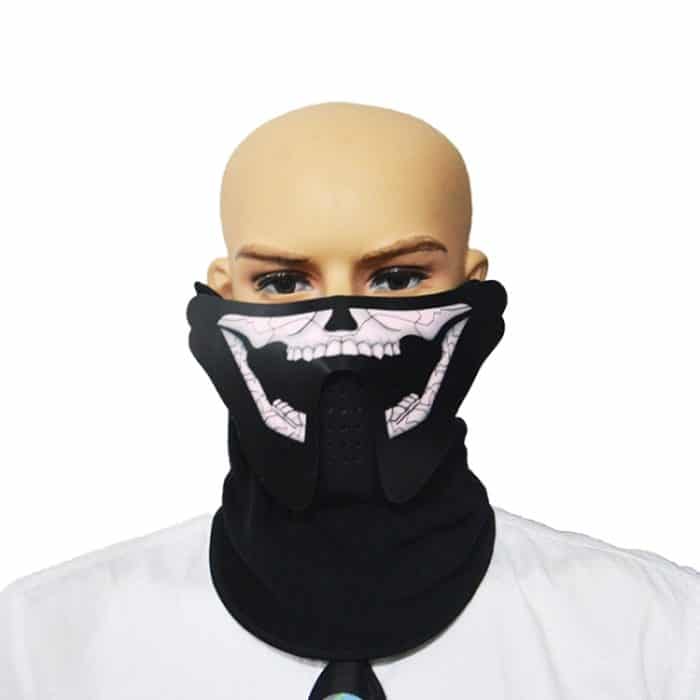 FG-MA-018 Halloween-Maske Sprachsteuerung LED Kaltlicht Terror Cosplay Maske – Bild 2