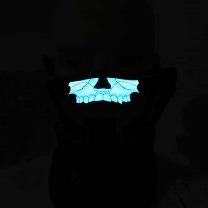 FG-MA-018 Halloween-Maske Sprachsteuerung LED Kaltlicht Terror Cosplay Maske – Bild 9