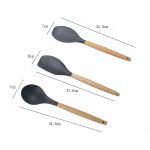 kn020 11 in 1 Holzgriff Silikon Nonstick Spatel Löffel Küche Werkzeug-Set – Bild 4