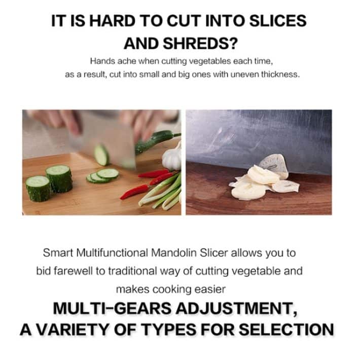 CZ-01 Multifunktionale Haushalts-Edelstahl-Handgemüseschneidemaschine Karotten-Kartoffelreibe, CZ-01 – Bild 11