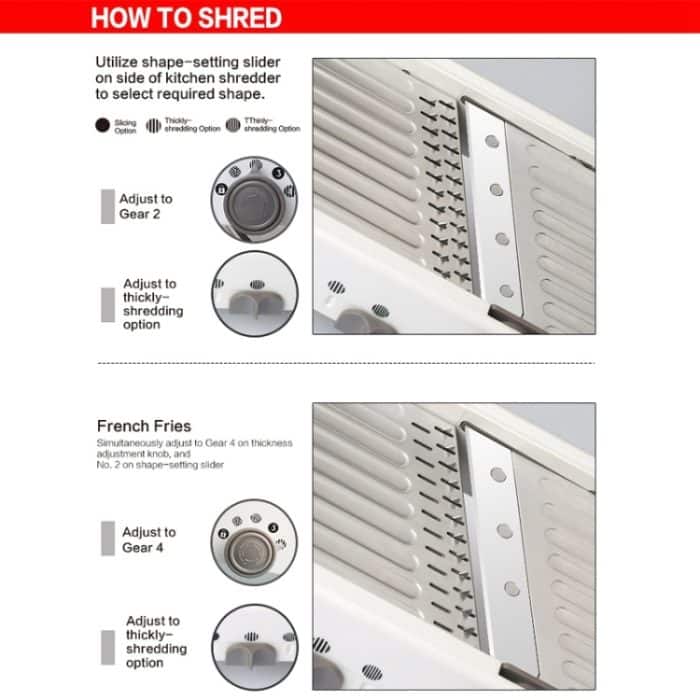 CZ-01 Multifunktionale Haushalts-Edelstahl-Handgemüseschneidemaschine Karotten-Kartoffelreibe, CZ-01 – Bild 9