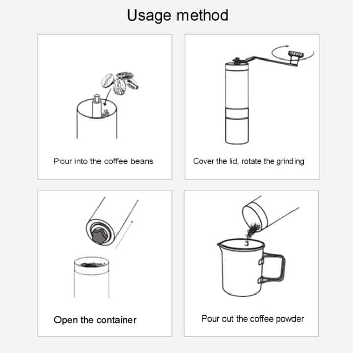 Tragbare konische Gratmühle Manuelle Edelstahl-Handkurbel-Kaffeebohnenmühle, Kapazität: 40 g – Bild 11