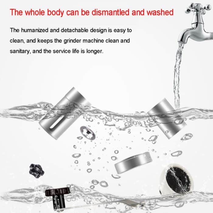 Tragbare konische Gratmühle Manuelle Edelstahl-Handkurbel-Kaffeebohnenmühle, Kapazität: 40 g – Bild 10