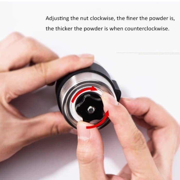 Tragbare konische Grat-Mühle-Hand-Hand-Edelstahl-Handkurbel-Kaffeebohnenschleifer, Kapazität: 30g – Bild 9