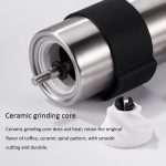 Tragbare konische Gratmühle-Hand-Hand-Edelstahl-Handkurbel-Kaffeebohnenschleifer mit Silikonring, Kapazität: 40g – Bild 6