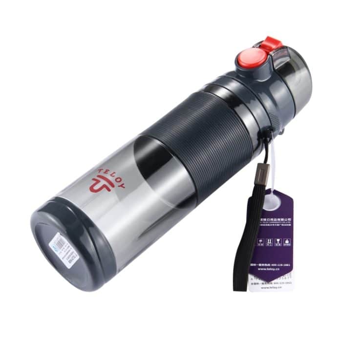 Teloy TNY-9601 650 ml tragbare Space-Cup-Flasche mit Schnappverschluss, anwendbare Wassertemperatur: ﹣20 ~ 120 Grad Celsius, TNY-9601 (Light Grey + Green), TNY-9601 (Grey + Orange), TNY-9601 (Dark Grey + Red) – Bild 4