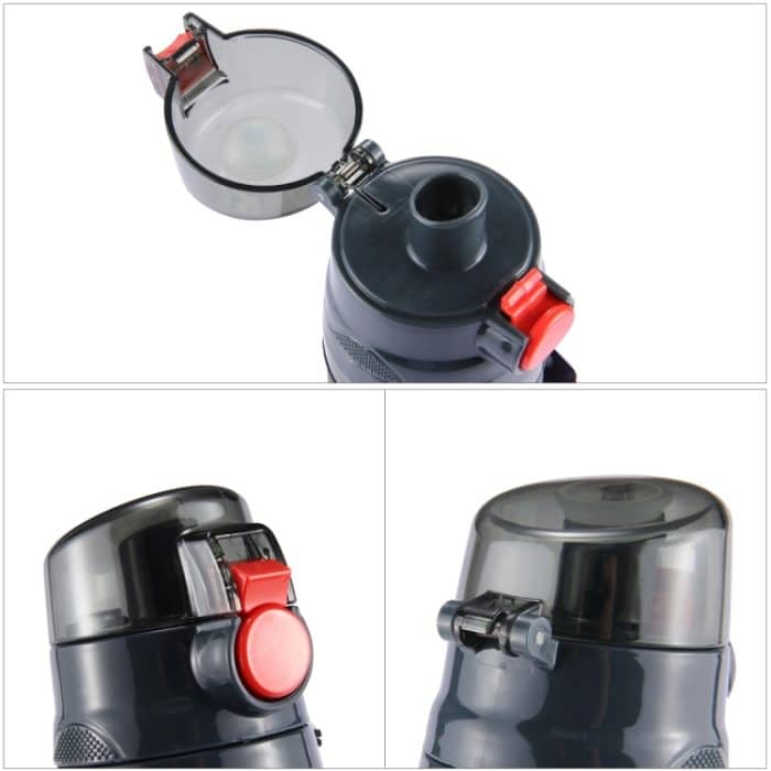 Teloy TNY-9601 650 ml tragbare Space-Cup-Flasche mit Schnappverschluss, anwendbare Wassertemperatur: ﹣20 ~ 120 Grad Celsius, TNY-9601 (Light Grey + Green), TNY-9601 (Grey + Orange), TNY-9601 (Dark Grey + Red) – Bild 7