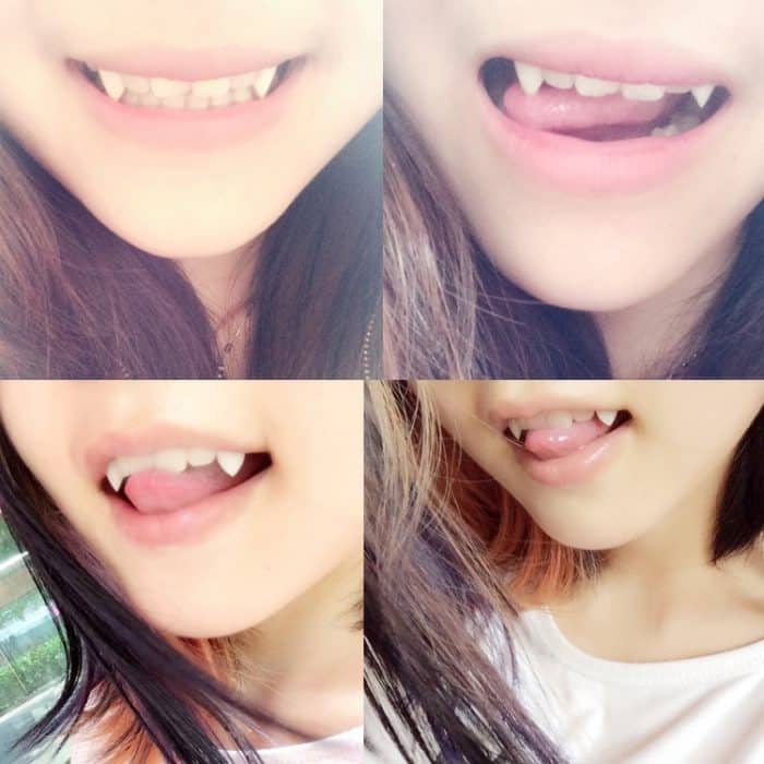 1 Paar 17mm Halloween Party Zahnersatz Requisiten Vampir Zombie Devil Fangs Zähne – Bild 8