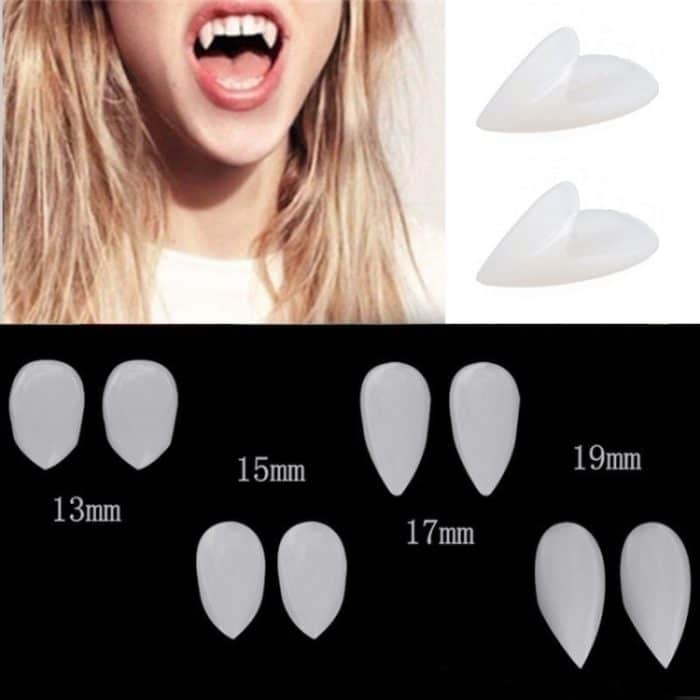 1 Paar 19mm Halloween Party Zahnersatz Requisiten Vampir Zombie Devil Fangs Zähne – Bild 5