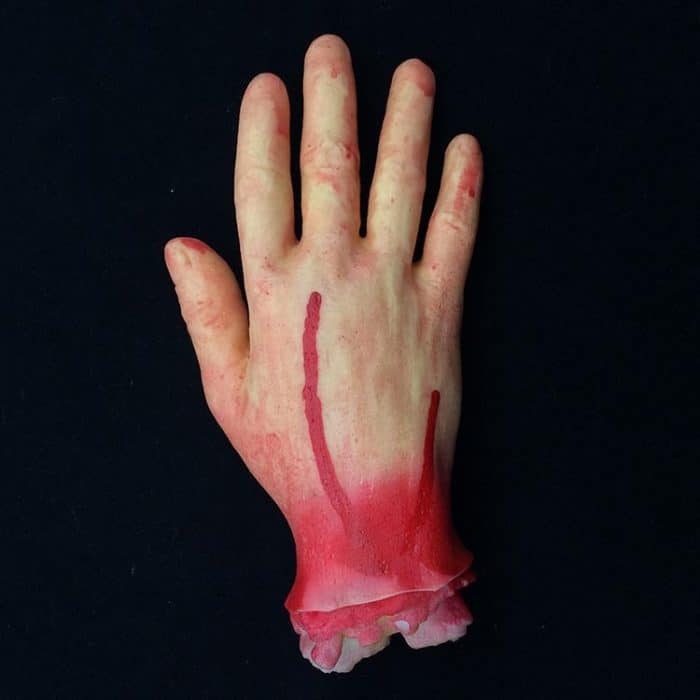 23cm Halloween Horror Requisiten Aprilscherz Party Prop Körperteile Dekoration 5 Finger Bloody Hand – Bild 2