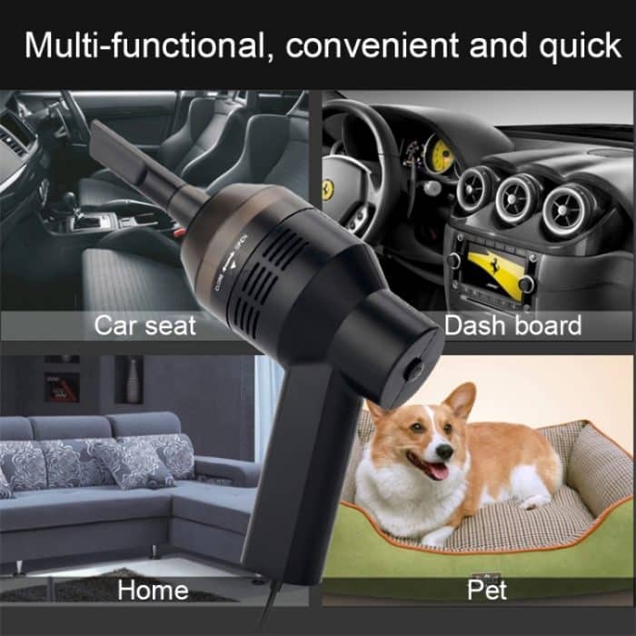 HK-6019A 3,5 W tragbarer USB Leistungsstarker Saugreiniger Computertastatur Bürstendüse Staubabscheider Handsauger-Reinigungskit zum Reinigen von Laptop-PCs / Haustieren, USB-Kabellänge: 1,8 m, DC 5 V (schwarz) – Bild 14