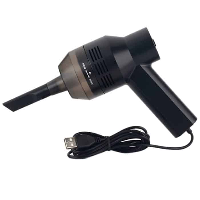 HK-6019A 3,5 W tragbarer USB Leistungsstarker Saugreiniger Computertastatur Bürstendüse Staubabscheider Handsauger-Reinigungskit zum Reinigen von Laptop-PCs / Haustieren, USB-Kabellänge: 1,8 m, DC 5 V (schwarz) – Bild 3