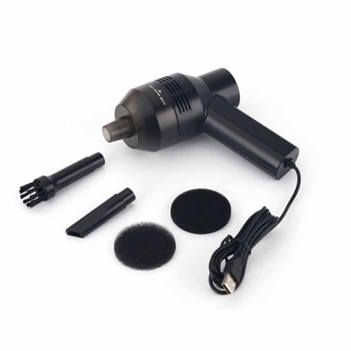 HK-6019A 3,5 W tragbarer USB Leistungsstarker Saugreiniger Computertastatur Bürstendüse Staubabscheider Handsauger-Reinigungskit zum Reinigen von Laptop-PCs / Haustieren, USB-Kabellänge: 1,8 m, DC 5 V (schwarz) – Bild 8