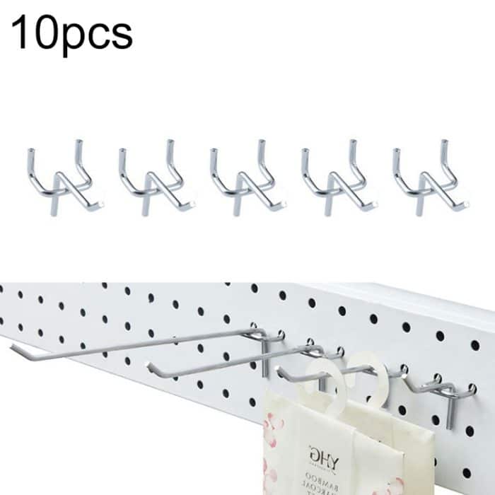 HC5870.jpg 50 PCS Supermarkt Bekleidungsgeschäft Pegboard Slat Wandhaken Regal Lochplatte, Lochabstand: 2,5 cm, Länge: 5 cm, Drahtdurchmesser: 3,3 mm – Bild 1