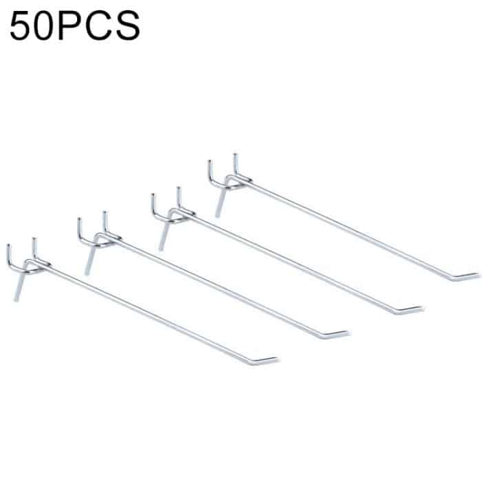 50 PCS Supermarkt Bekleidungsgeschäft Pegboard Slat Wandhaken Regal Lochplatte, Lochabstand: 2,5 cm, Länge: 20 cm, Drahtdurchmesser: 3,3 mm – Bild 2