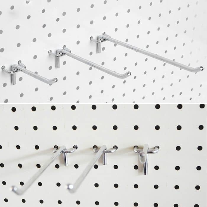 50 PCS Supermarkt Bekleidungsgeschäft Pegboard Slat Wandhaken Regal Lochplatte, Lochabstand: 2,5 cm, Länge: 20 cm, Drahtdurchmesser: 3,3 mm – Bild 4