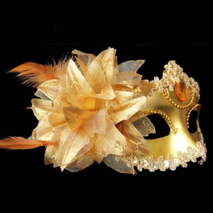 Halloween Maskerade Party Tanz Plating Seite Blume Feder Venedig Prinzessin Maske, Flower Feather – Bild 3