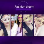 Halloween Maskerade Party Tanz Plating Seite Blume Feder Venedig Prinzessin Maske, Flower Feather – Bild 5