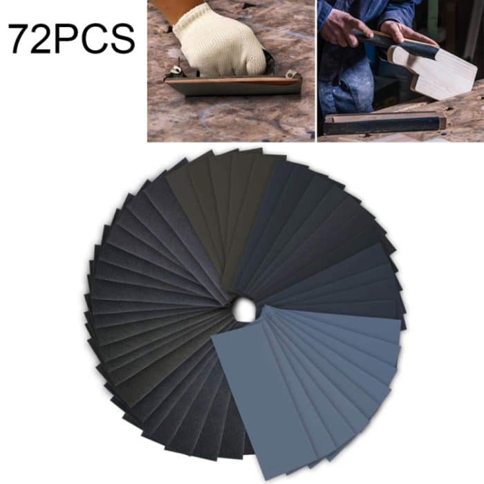 72 PCS LANHU Grit 400-3000 Nass- und Trockenpolierschleifpapier ， Größe: 22,9 x 9,1 cm – Bild 1