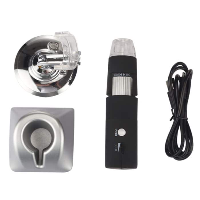 50X ~ 1000X Lupe HD-Bildsensor 1920x1080P USB WiFi Digitalmikroskop mit 8 LEDs und professionellem Ständer – Bild 6