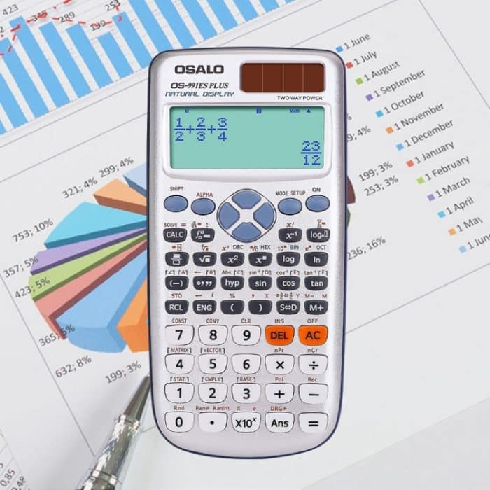 OSALO OS-991ES PLUS 10 + 2 Ziffern Multifunktionale Schülerfunktion Wissenschaftlicher Rechner Solarenergie Dual Power Rechner – Bild 2