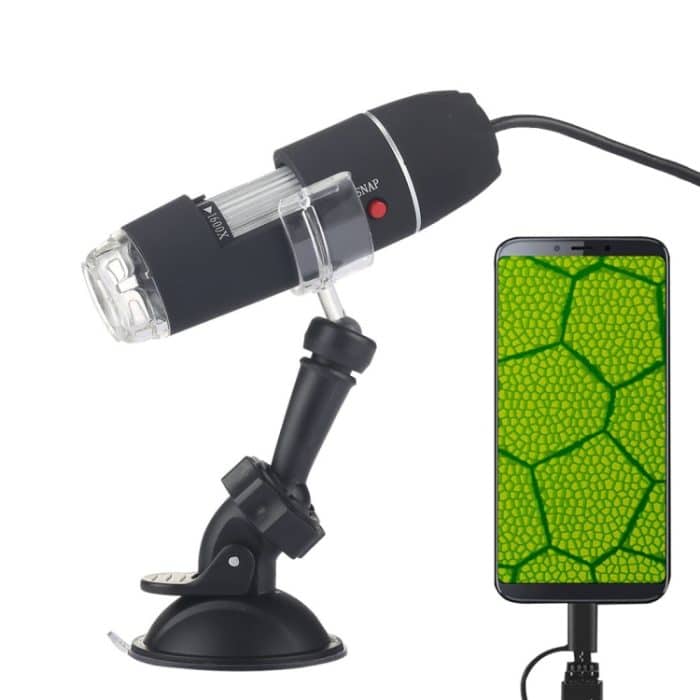 HC6095.jpg 1600X Lupe HD 0,3MP Bildsensor 2 in 1 USB Digitalmikroskop mit 8 LED & Professional Stand – Bild 1