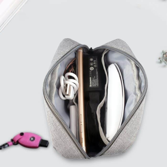 Einfache multifunktionale Reise-Aufbewahrungstasche für digitale Geräte für Telefone, Powerbank, U-Disk, Kopfhörer, Datenkabel usw., kleine Größe: 16 x 11 x 5 cm, Size: 16*11*5cm Black, Size: 16*11*5cm Pink, Size: 16*11*5cm Grey, Size: 16*11*5cm Blue... – Bild 8
