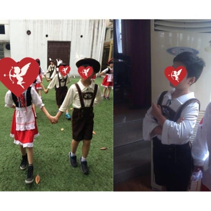 Halloween-Kostüm Kinder Bierkostüm Oktoberfest-Anzüge Cosplay im englischen Stil, Größe: S, Taille: 68 cm, Kleiderlänge: 53 cm, lange Hose: 40 cm, empfohlene Größe: 115-125 cm – Bild 5