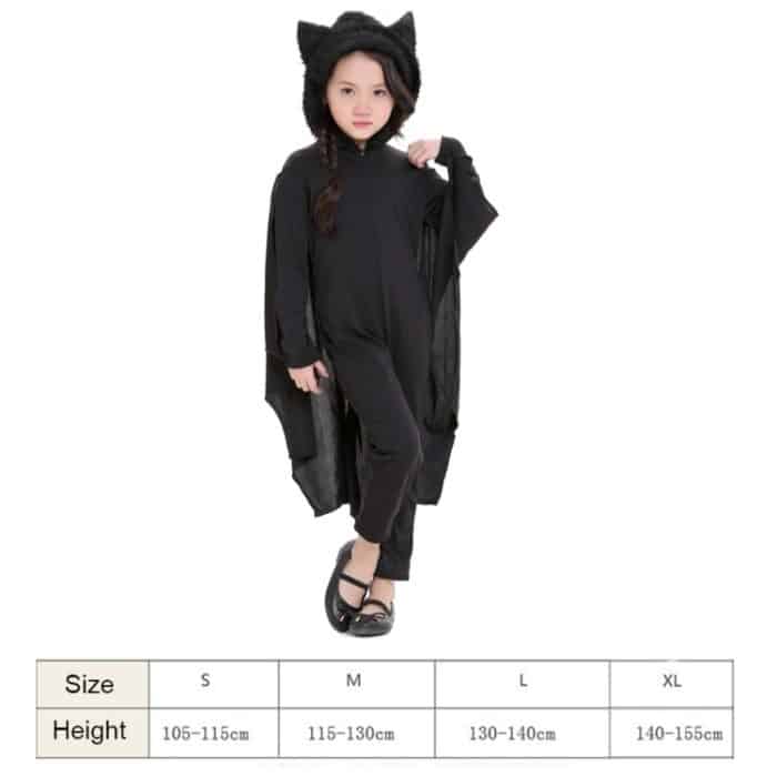 Halloween Kostüm Kinder Jumpsuit Fledermaus Stil Cosplay Kostüme Bühnenanzug Größe: S, empfohlene Höhe: 105-115cm – Bild 8