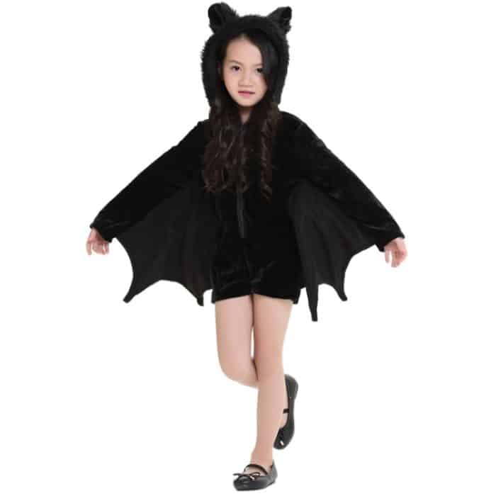 Halloween-Kostüm Kinder und Frauen Fledermaus Vampir Kleidung Bühnenperformance Cosplay Kleidung, Größe: S, Büste: 82 cm, Kleidung lang: 62 cm, empfohlene Größe: 120-135 cm – Bild 4