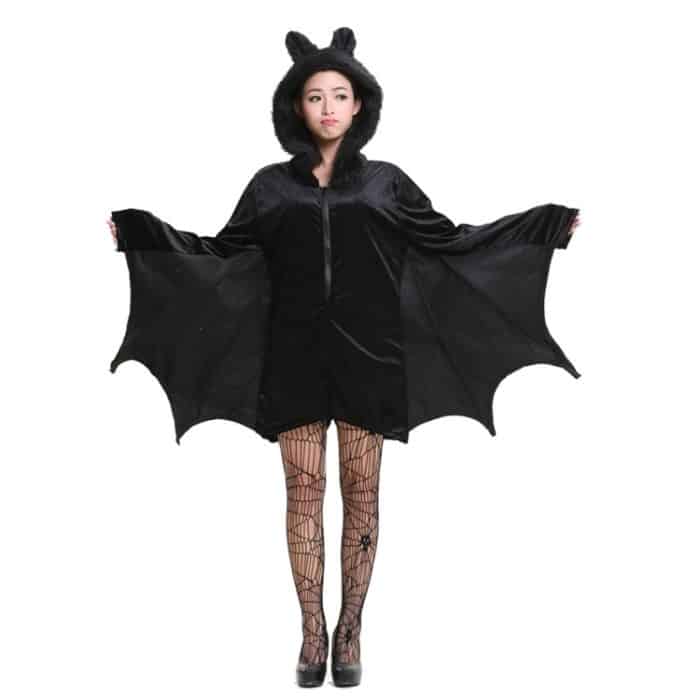 Halloween-Kostüm Kinder und Frauen Fledermaus Vampir Kleidung Bühnenperformance Cosplay Kleidung, Größe: L, Büste: 94 cm, Kleidung lang: 73 cm, empfohlene Höhe: 150-160 cm – Bild 2