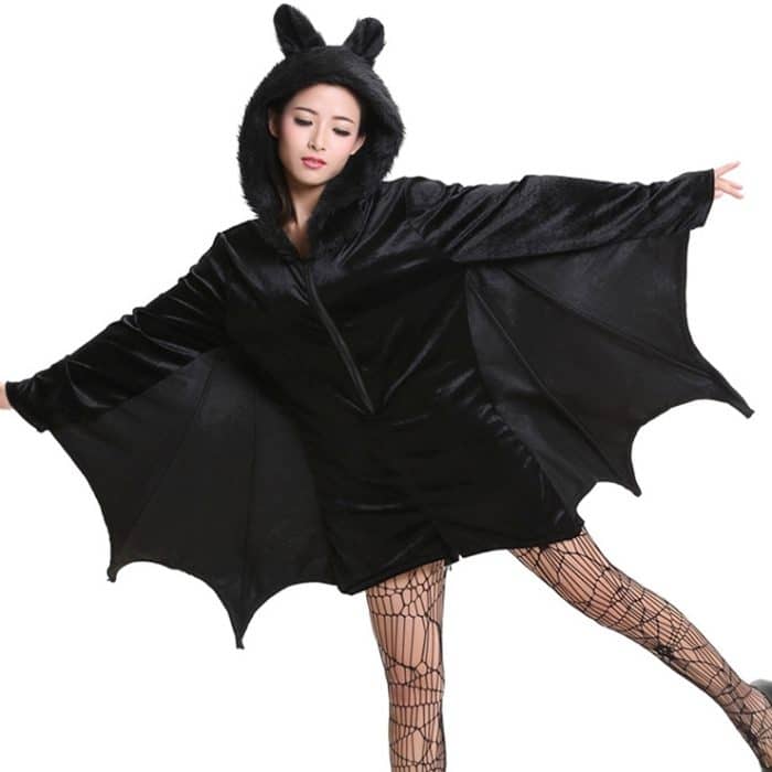 Halloween-Kostüm Kinder und Frauen Fledermaus Vampir Kleidung Bühnenperformance Cosplay Kleidung, Größe: L, Büste: 94 cm, Kleidung lang: 73 cm, empfohlene Höhe: 150-160 cm – Bild 4
