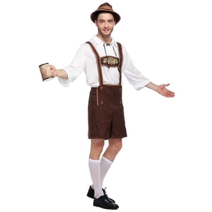 Halloween-Kostüm Männer Bierkostüm Oktoberfest-Anzüge Bühnenperformance im englischen Stil Cosplay-Kleidung, Größe: L, Brustumfang: 100 cm, Taille: 99 cm, Kleiderlänge: 69 cm, lange Hose: 50 cm – Bild 2
