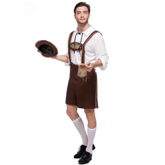 Halloween Kostüm Männer Bier Kostüm Oktoberfest Anzüge England Style Bühnenperformance Cosplay Kleidung, Größe: XL, Brust: 110 cm, Taille: 103 cm, Kleidung Länge: 71 cm, Lange Hose: 51 cm – Bild 3