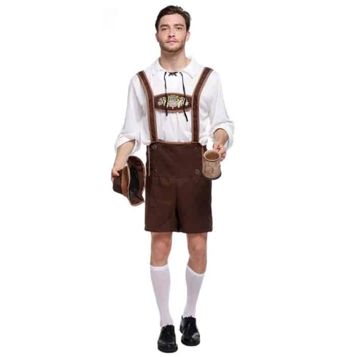 Halloween-Kostüm Männer Bierkostüm Oktoberfest-Anzüge Bühnenperformance im englischen Stil Cosplay-Kleidung, Größe: XXL, Brustumfang: 126 cm, Taille: 106 cm, Kleiderlänge: 73 cm, lange Hose: 52 cm – Bild 4
