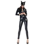 Halloween Kostüm Lackleder Cat Girl Neutral Sexy Motorrad Kleidung Stage Performance Cosplay Kleidung, Größe: XL, Büste: 90-94m, Taille: 76-80cm, Kleidung lang: 143cm