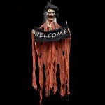 Halloween Hängen Geist Harz Elektrische Schädel Bar Tür Willkommen Geist Stimme Skelett Requisiten Dekorationen, Electric Skull(Dark Blue), Electric Skull(Orange) – Bild 2