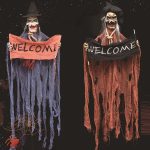 Halloween Hängen Geist Harz Elektrische Schädel Bar Tür Willkommen Geist Stimme Skelett Requisiten Dekorationen, Electric Skull(Dark Blue), Electric Skull(Orange) – Bild 6