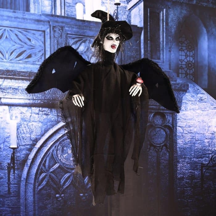 Fliegender hängender Geist mit gruseligem Sound und Bewegung für Halloween-Dekorationen, Hanging Ghost(Black), Hanging Ghost(Grey), Hanging Ghost(White) – Bild 3